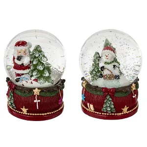 Фигурка декоративная Дед Мороз,Снеговик в стеклянном шаре, 2 варианта (6х6х8) (823398)