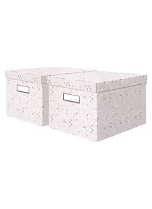 Короб L"BASIC" 20*26*35см, кашированный трехслойный гофро картон. Набор 2 шт.