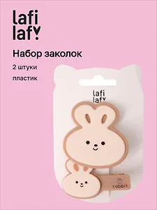 Набор заколок Kawaii Кролики матовые (2шт) (пластик) (12-3907-B12) (Lafilaf)
