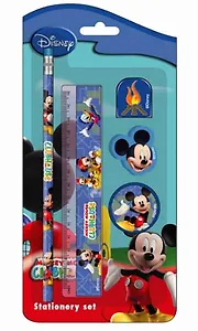 Набор канцелярский "Mickey Club House Drive" (карандаш ч/гр, линейка, точилка, ластик, зажим) блистер, Disney