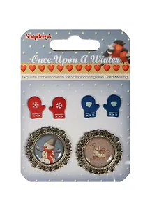Набор металлических украшений с эпоксидками Однажды Зимой 6 (SCB3409101) (упаковка)