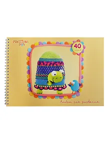 Альбом для рисования 40л А4 "Marzipan. Черепашка и птица" офсет 140г/м2, многоуровн. конгр., мат.ламин., выб.лак, евроспираль, Unnika