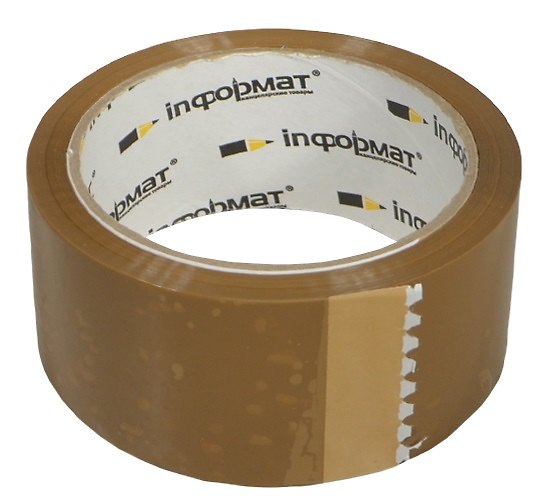 Лента клейкая, коричневая, 50 мм х 66 м, inФОРМАТ 235665 — 1
