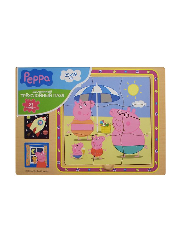 РОСМЭН Peppa Игровой набор Пазл трехслойный дерев. 24451 2477802 — 1