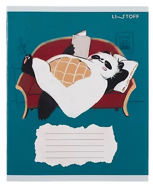 Тетрадь 24л кл. "Панда" мел.картон, выб.лак, офсет 60г/м2, поля, ассорти 3084012