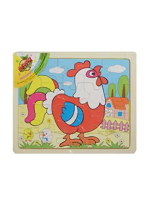 Пазл малый в рамке Петушок (105050) (20 элементов) (дерево) (3+) (упаковка) 2475289