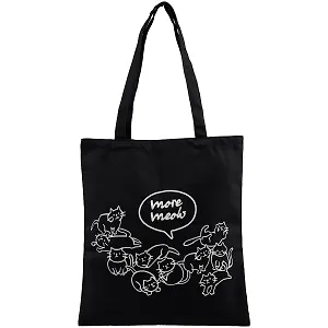 Сумка-шоппер Коты More Meow черная, текстиль 40см.*35см.