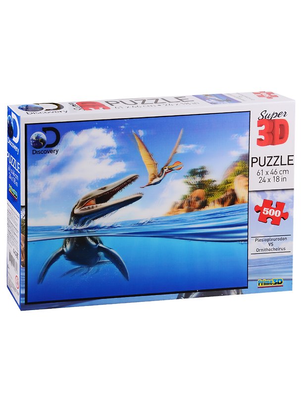 Пазл 500 эл. Super 3D KidsПлезиоплевродон и орнитохейрус (Plesiopleurodon vs Ornithocheirus). 2790031 — 1