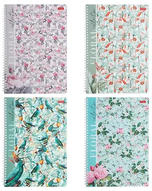 Тетрадь в клетку Hatber, Floral collection, А4, 80 листов, в ассортименте 3037808