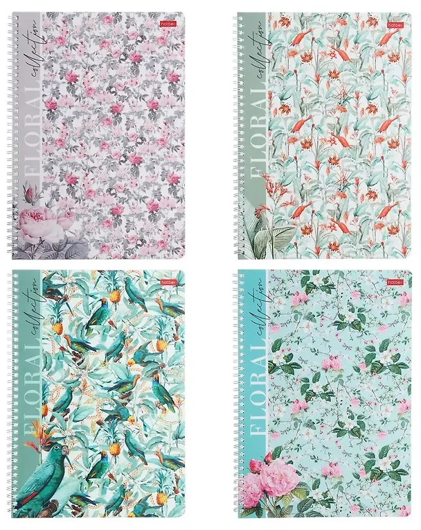 Тетрадь общая «Floral collection», 80 листов в клетку, А4, в ассортименте - Hatber 3037808 — 1