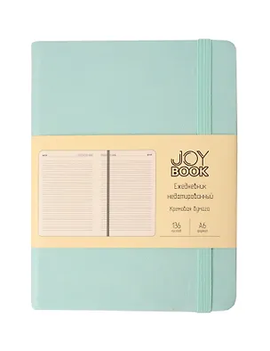 Ежедневник недат. А6 136л "Joy Book" сахарный лед 7Б, иск.кожа, тв.переплет, тонир.форзац, тонир.блок, скругл.углы, ляссе, резинка, карман на задн.форзаце, инд.уп 3117176