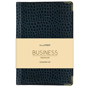 Ежедневник дат. 2027г. А5 176л "BUSINESS PREMIUM. Lizard" синий, иск.кожа, обл.поролон, мет.уголки, тонир.блок, зол.торец, 2 ляссе