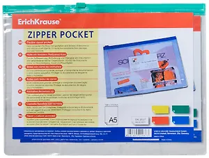 Папка на молнии А5 прозрачная, Erich Krause
