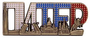 Магнит буквы эмаль СПб, цв.бронза 3080181