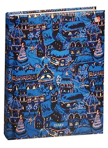 Ежедневник недат. А5- 112л "Графика. Ночной город" 7БЦ, с поролоном, цвет.блок, выб.лак, блестки, Listoff