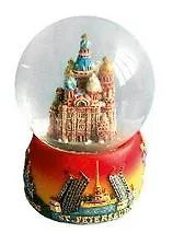 Сувенир АКМ Сноубол СПб h=6,5см "Спас-на-Крови" красн. основ. 097R-45-01