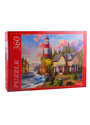 Пазл Маяк на берегу моря Рыжий кот 360 элементов П360-0649 2794740