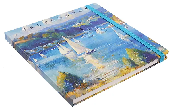Скетчбук 200*200 80л "Парусная регата" 100г/м2, тв.обложка, мат.ламинация, резинка 3100545 — 2