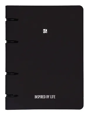 Тетрадь на кольцах «PREMIUM. Black» 120 листов в клетку, А5, сменный блок - Listoff 3149279