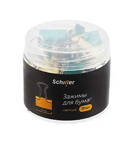 Зажимы для бумаг 19 мм 30 штук, цветные