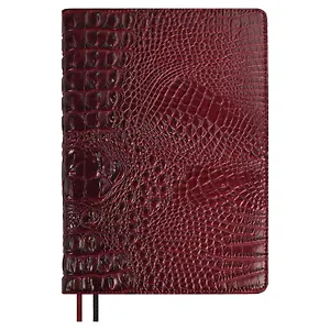 Ежедневник недат. А5+ 160л 175*245 "Аллигатор" бордовый, кожзам, тв.переплет, обл.поролон, блинтовое тиснение, офсет, ляссе, подар.упаковка