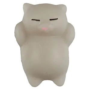 Игрушка-антистресс Котик серый на спинке (силикон) (6х4х4)