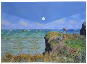 Папка-конверт А4 на кнопке "Клод Моне. Прогулка по скалам"