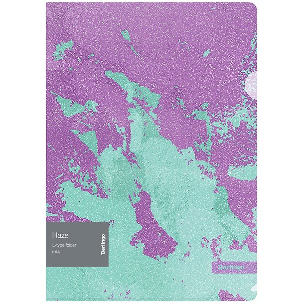 Папка-уголок А4 "Haze" 200 мкм, с эффектом блесток, сиренево-мятная, пластик, Berlingo 3166332 — 1