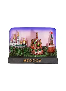 Магнит полист. НС прямоугоульный "Москва Коллаж Соборы Кремля-ХВБ-Спасская башня" розовое небо (022-73-19K32-P)