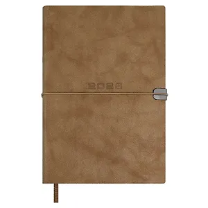 Ежедневник дат. 2026г. А5 176л "Тиволи глосс" бежевый, кожзам, мягк. переплет, застёжка-резинка, блинт.тиснение, офсет, справ.мат-лы, ляссе, инд.уп