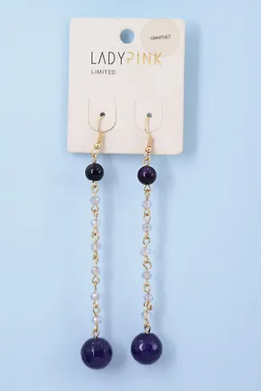 Серьги `LADY PINK` NATURAL STONES (222404) 3002583