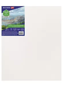 Холст на подрамнике 24*30см грунт., 45%хлоп., 55%лен, среднее зерно, BRAUBERG ART CLASSIC