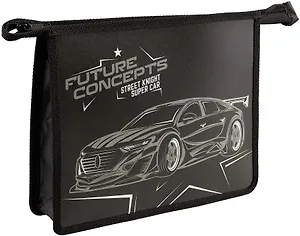 Папка для тетрадей А5 "SuperCar" молния, пластик