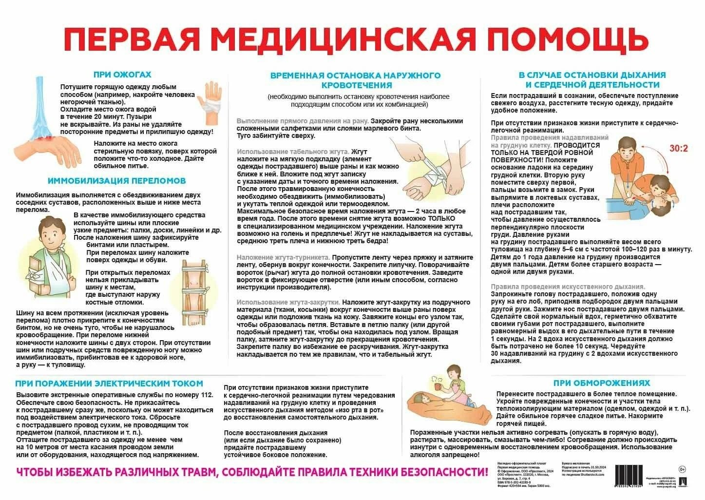 

Первая медицинская помощь. Наглядно-оформительный плакат