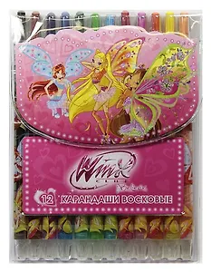 Мелки восковые 12цв выкручивающиеся, пл/уп., подвес, WINX