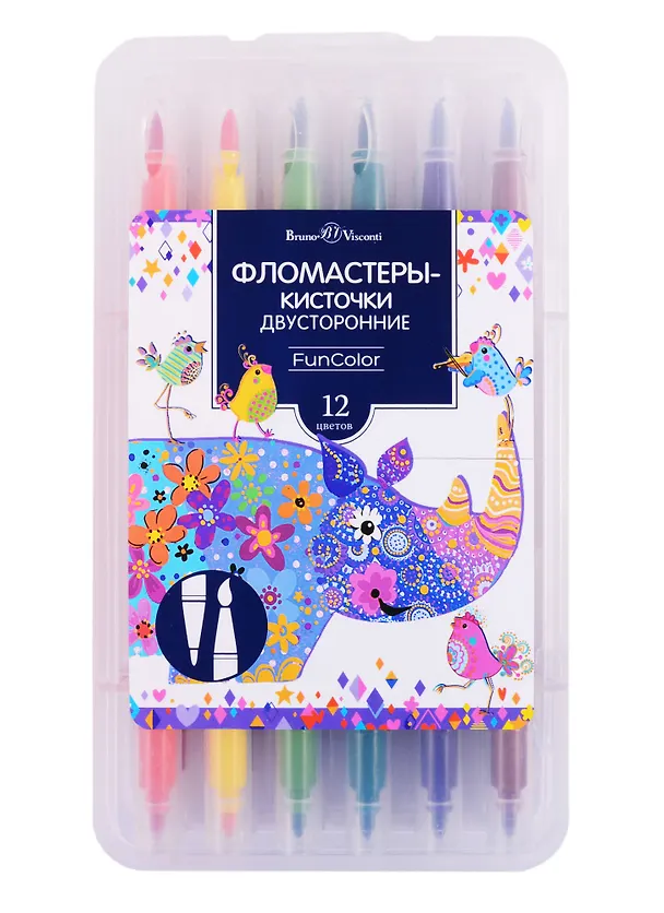 Фломастеры «FunColor» Bruno Visconti, 12 цветов, двусторонние 257511 — 3