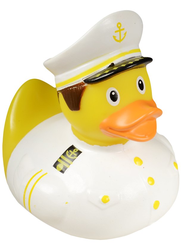 Игрушка для ванной, уточка резиновая FUNNY DUCKS "Уточка капитан" (1989) 2563506 — 1