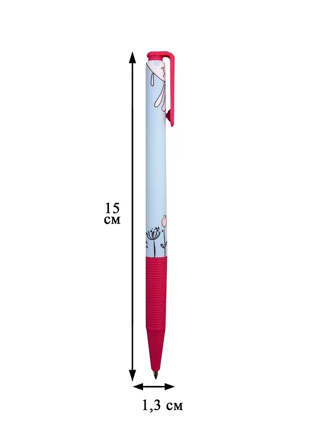 Шариковая ручка синяя автоматическая 0,7 мм, «Bunny Flowers», Be Smart 256096 — 2