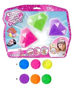 Набор для творчества, Масса для моделирования, 1TOY/Вантой, Crystalike" 3 баночка в виде кристалла, блистер, цвета в ассортименте"