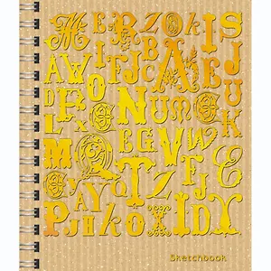Скетчбук А6, 80л. Коллекция шрифтов 7Б, крафт- бумага 100гр/м2, на гребне