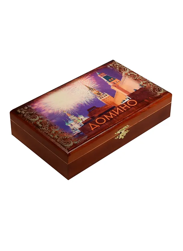Игра Домино в деревянной шкатулке Салют (21х13х5) (123-079) 2524188 — 2