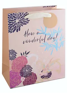 Пакет А4 26*32*12,5 "Flowers" жен., бум., тиснение, тег