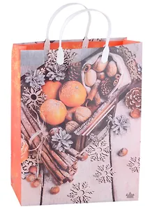 Пакет подарочный пластик L, ассорти НГ