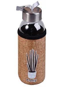 Бутылка в чехле джут Растение Pretty (стекло) (300мл)