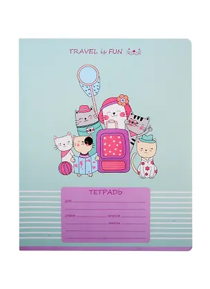 Тетрадь в узкую линейку BG, "Из жизни кошек", 12 листов, в ассортименте 257216