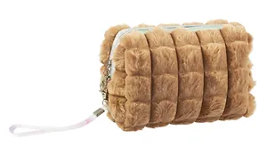 Косметичка плюшевая (кофейная) (текстиль) (20х15) (12-12068-A002)