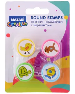 Штампик детский с картинками, 4 шт