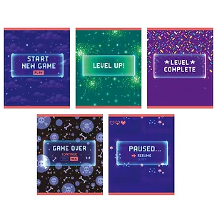 Тетрадь в клетку Listoff, Level up!, 48 листов, в ассортименте 3033041