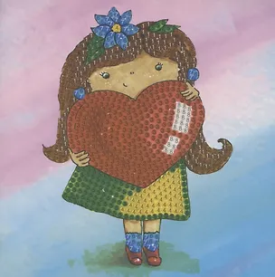 Алмазная мозаика MAZARI Открытка своими руками Девочка с сердечком, 15х15 см, ОПП-упаковка 2796467