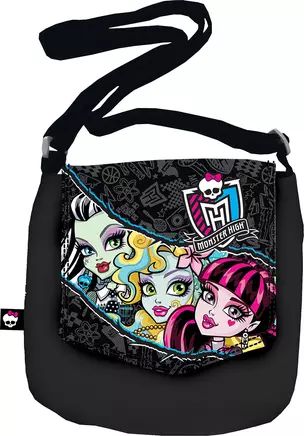 Сумка молодежная "Monster High" 18*21см, ремень через плечо, полиэстер, Академия Групп — 230265 — 1